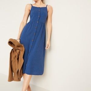 Old Navy Denim Button Front Midi Dress